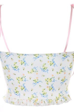 Style Core Aesthetics, New Style Trends - Y2K Floral Tank Top