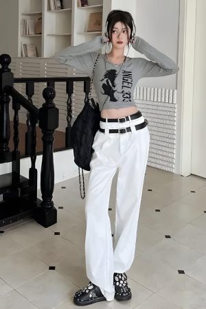 Style Core Aesthetics, New Style Trends - Y2K Grunge Angel 333 Top