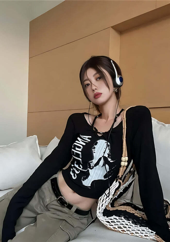 Style Core Aesthetics, New Style Trends - Y2K Grunge Angel 333 Top Style Core Aesthetics, New Style Trends - Y2K Grunge Angel 333 Top