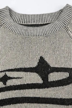 Style Core Aesthetics, New Style Trends - Y2K Grunge Long Sleeve Distressed Top