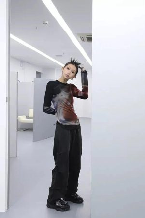 Style Core Aesthetics, New Style Trends - Y2K Grunge Tie Dye Top