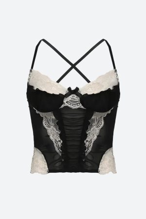 Style Core Aesthetics, New Style Trends - Y2K Lace Sheer Cropped Top