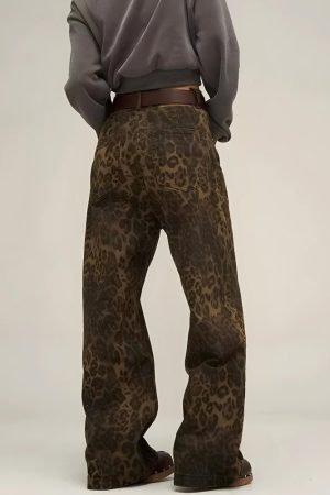 Style Core Aesthetics, New Style Trends - Y2K Leopard Straight Leg Pants