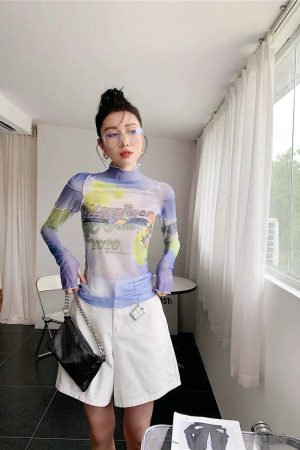 Style Core Aesthetics, New Style Trends - Y2K Minecraft Mesh Top