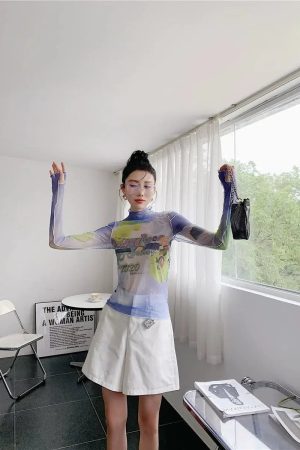 Style Core Aesthetics, New Style Trends - Y2K Minecraft Mesh Top