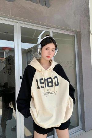 Style Core Aesthetics, New Style Trends - Y2K Oversized Patchwork Hoodie