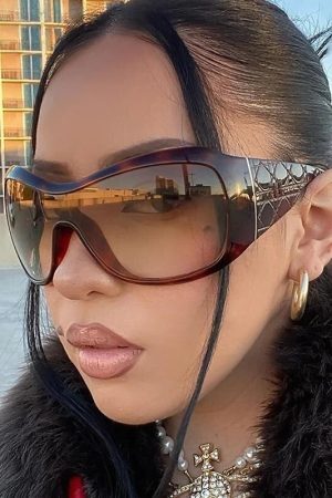 Style Core Aesthetics, New Style Trends - Y2K Oversized Shield Sunglasses