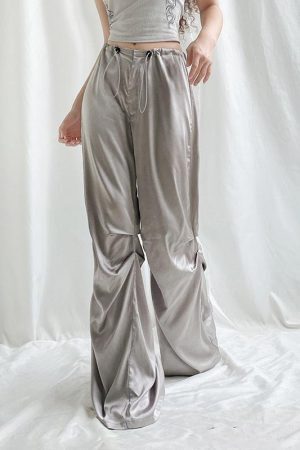 Style Core Aesthetics, New Style Trends - Y2K Satin Wide Leg Pants
