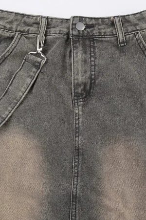 Style Core Aesthetics, New Style Trends - Y2K Side Strap Cargo Maxi Skirt