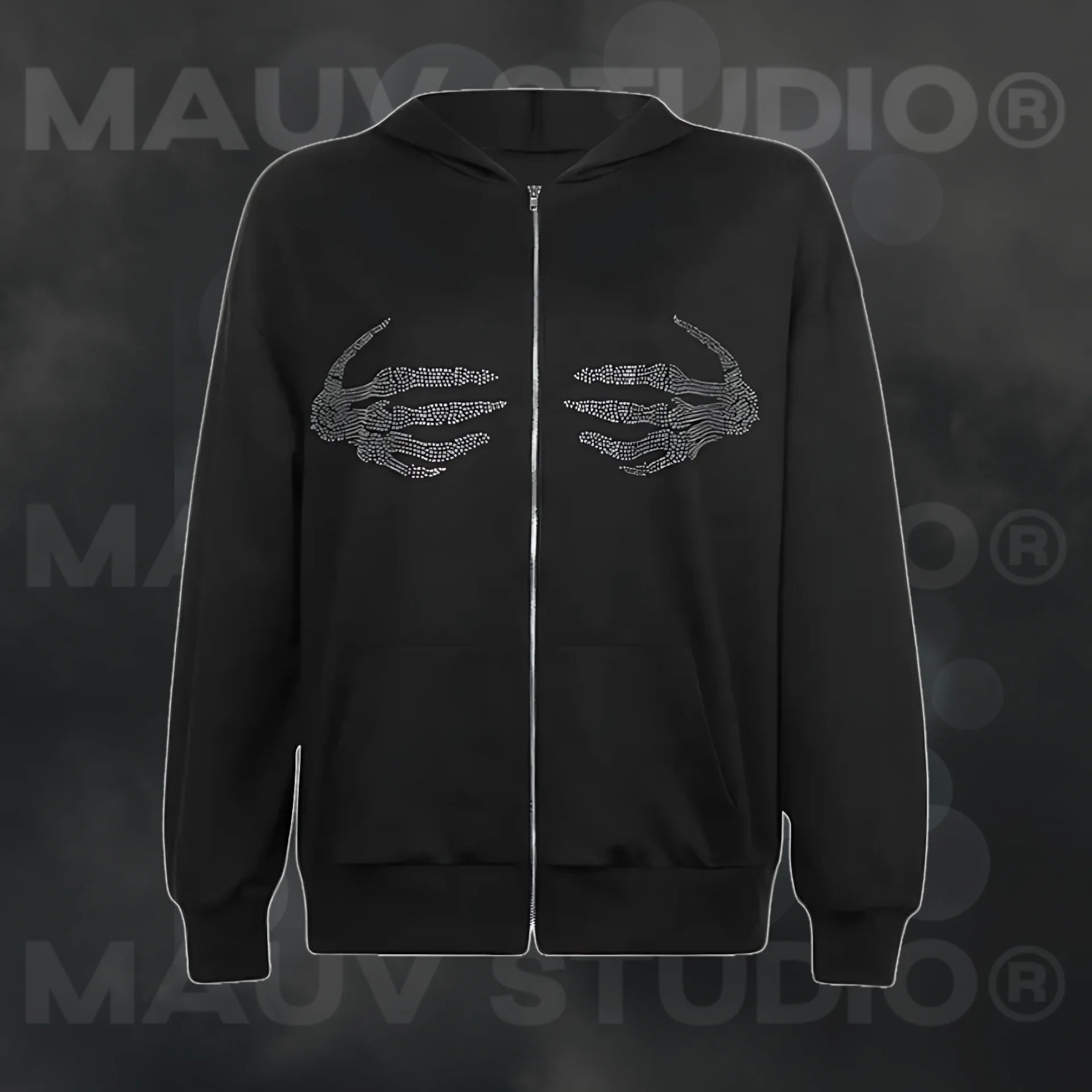 Style Core Aesthetics, New Style Trends - Y2K Skeleton Hands Hoodie