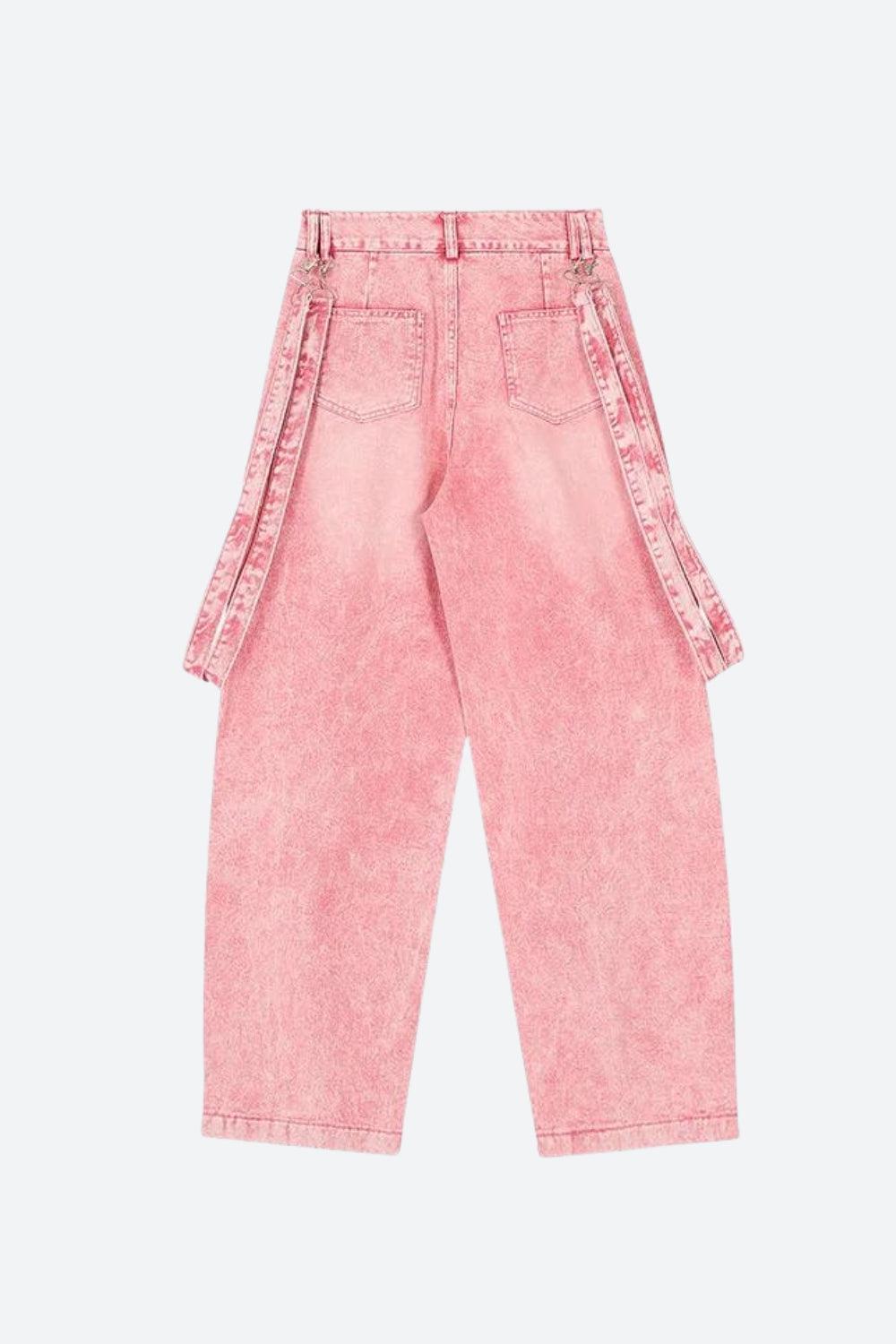 Style Core Aesthetics, New Style Trends - Y2K Soft Girl Double Belted Baggy Jeans Style Core Aesthetics, New Style Trends - Y2K Soft Girl Double Belted Baggy Jeans