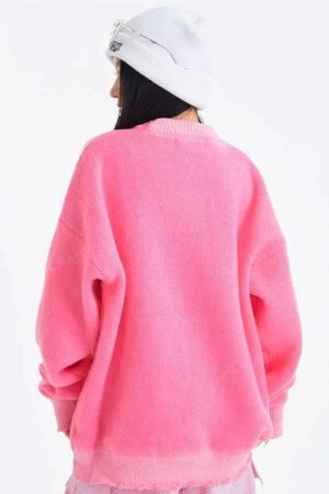 Style Core Aesthetics, New Style Trends - Y2K Star Distressed Sweater