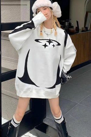 Style Core Aesthetics, New Style Trends - Y2K Star Futuristic Knitted Sweater