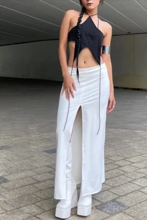 Style Core Aesthetics, New Style Trends - Y2k Star Lace Up Backless Top