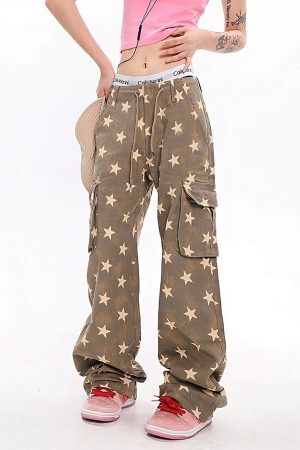 Style Core Aesthetics, New Style Trends - Y2K Star Low Rise Jeans