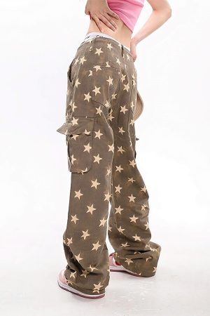 Style Core Aesthetics, New Style Trends - Y2K Star Low Rise Jeans