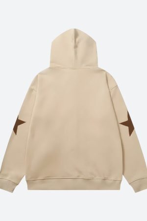 Style Core Aesthetics, New Style Trends - Y2K Star Patch Zip-Up Hoodie