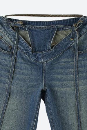 Style Core Aesthetics, New Style Trends - Y2K Star Pockets High Waist Jeans