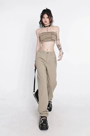 Style Core Aesthetics, New Style Trends - Y2K Star Pockets High Waist Jeans