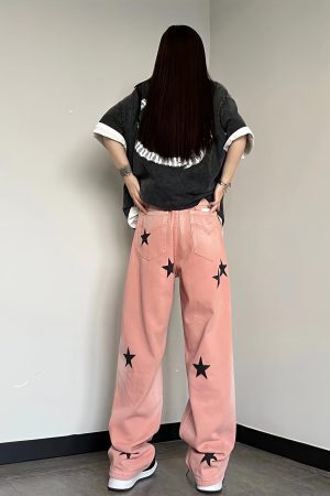 Style Core Aesthetics, New Style Trends - Y2K Star Printed Jeans