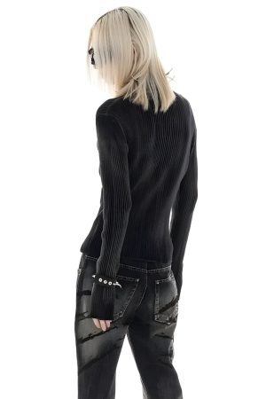 Style Core Aesthetics, New Style Trends - Y2K Star Tall Long Sleeve Corduroy Sweater