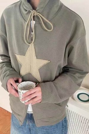 Style Core Aesthetics, New Style Trends - Y2K Stardust Zip-Up Hoodie