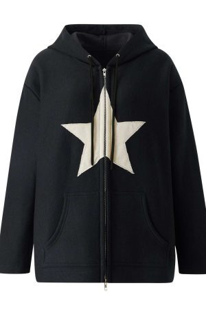 Style Core Aesthetics, New Style Trends - Y2K Stardust Zip-Up Hoodie