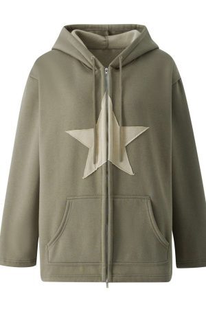Style Core Aesthetics, New Style Trends - Y2K Stardust Zip-Up Hoodie