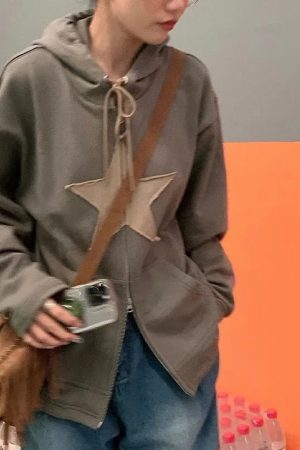 Style Core Aesthetics, New Style Trends - Y2K Stardust Zip-Up Hoodie