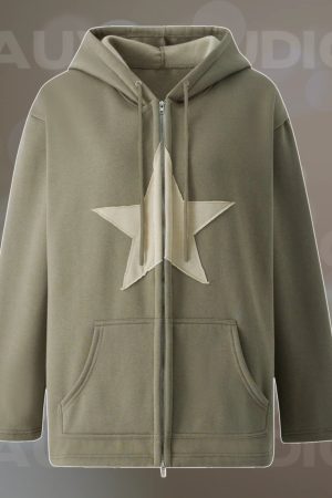 Style Core Aesthetics, New Style Trends - Y2K Stardust Zip-Up Hoodie