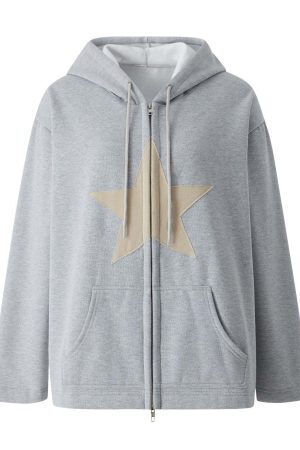 Style Core Aesthetics, New Style Trends - Y2K Stardust Zip-Up Hoodie