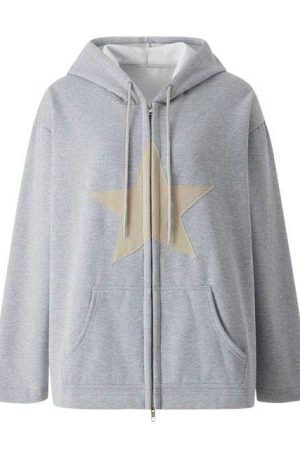 Style Core Aesthetics, New Style Trends - Y2K Stardust Zip-Up Hoodie