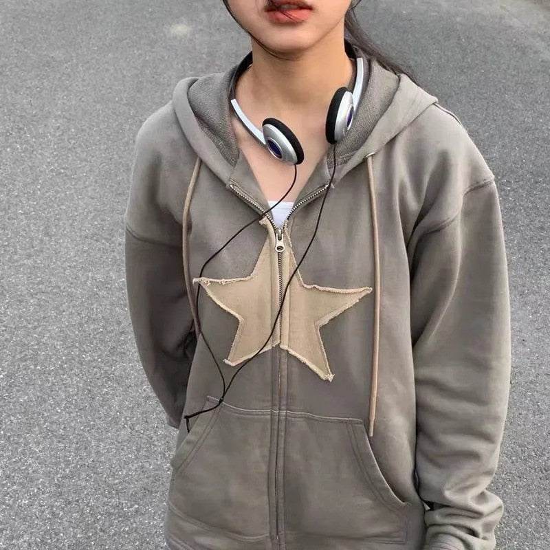 Style Core Aesthetics, New Style Trends - Y2K Stardust Zip-Up Hoodie Style Core Aesthetics, New Style Trends - Y2K Stardust Zip-Up Hoodie