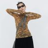 Style Core Aesthetics, New Style Trends - Y2K Tiger Mesh Top