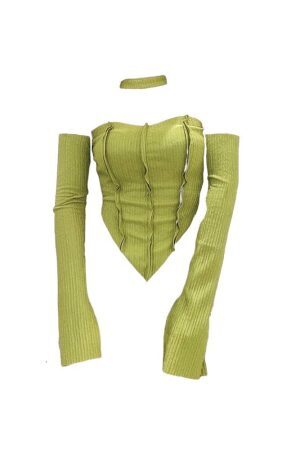 Style Core Aesthetics, New Style Trends - Y2K Top & Gloves Set