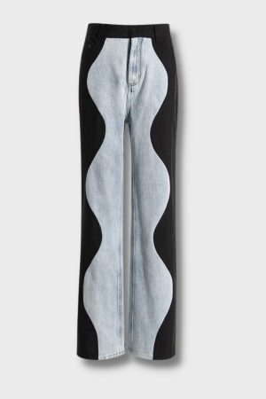 Style Core Aesthetics, New Style Trends - Y2K Wave Panel Jeans