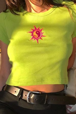 Style Core Aesthetics, New Style Trends - Ying Yang Ribbed Tee