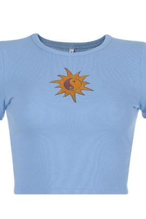 Style Core Aesthetics, New Style Trends - Ying Yang Ribbed Tee