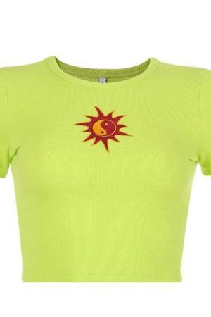 Style Core Aesthetics, New Style Trends - Ying Yang Ribbed Tee