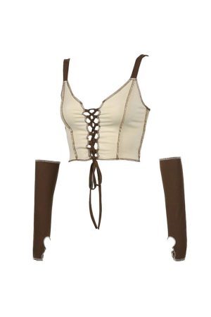 Style Core Aesthetics, New Style Trends - Young & Single Top & Arm Gloves Set