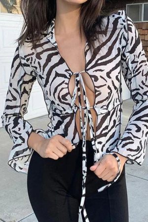Style Core Aesthetics, New Style Trends - Zebra Print Mesh Top