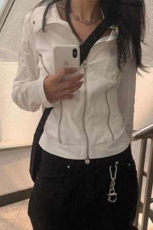 Style Core Aesthetics, New Style Trends - Zipper Detail Y2K Jacket