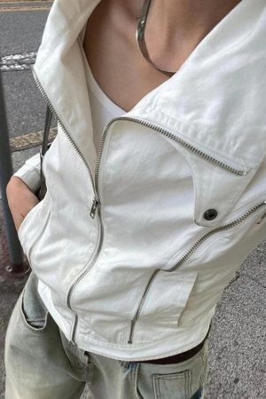Style Core Aesthetics, New Style Trends - Zipper Detail Y2K Jacket