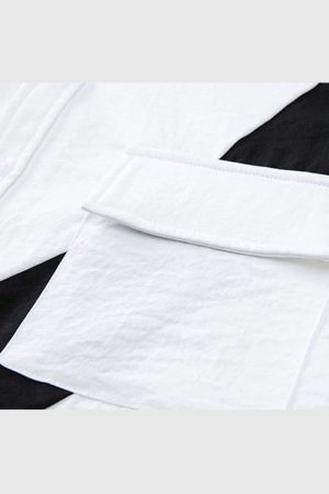 Style Core Aesthetics, New Style Trends Abstract Contrast Panel Shirt