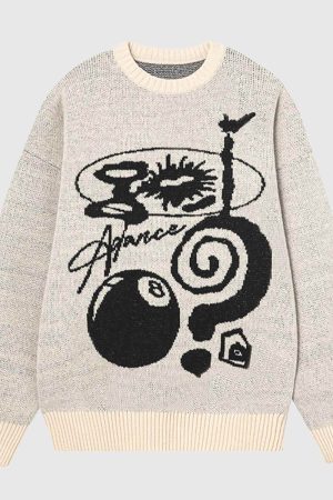 Style Core Aesthetics, New Style Trends Abstract Graphic Knit Sweater