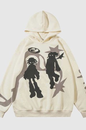 Style Core Aesthetics, New Style Trends Abstract Shadow Graphic Hoodie
