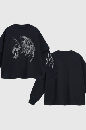 Style Core Aesthetics, New Style Trends Angel and Thorn Graphic Cotton Sweatshirt