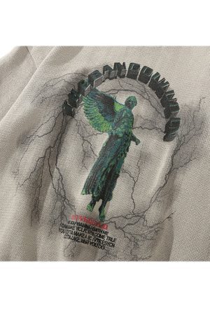 Style Core Aesthetics, New Style Trends Angel Lightning Print Sweaters