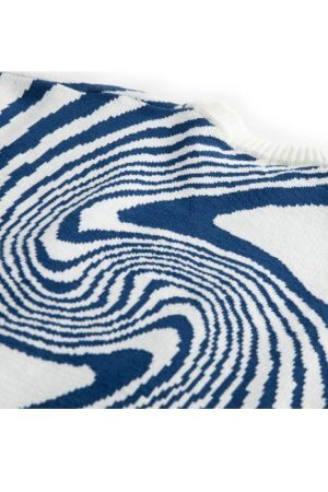 Style Core Aesthetics, New Style Trends Annual Rings Jacquard Knitted Sweater