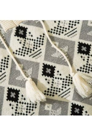 Style Core Aesthetics, New Style Trends Argyle Pattern Drawstring Hooded Sweater